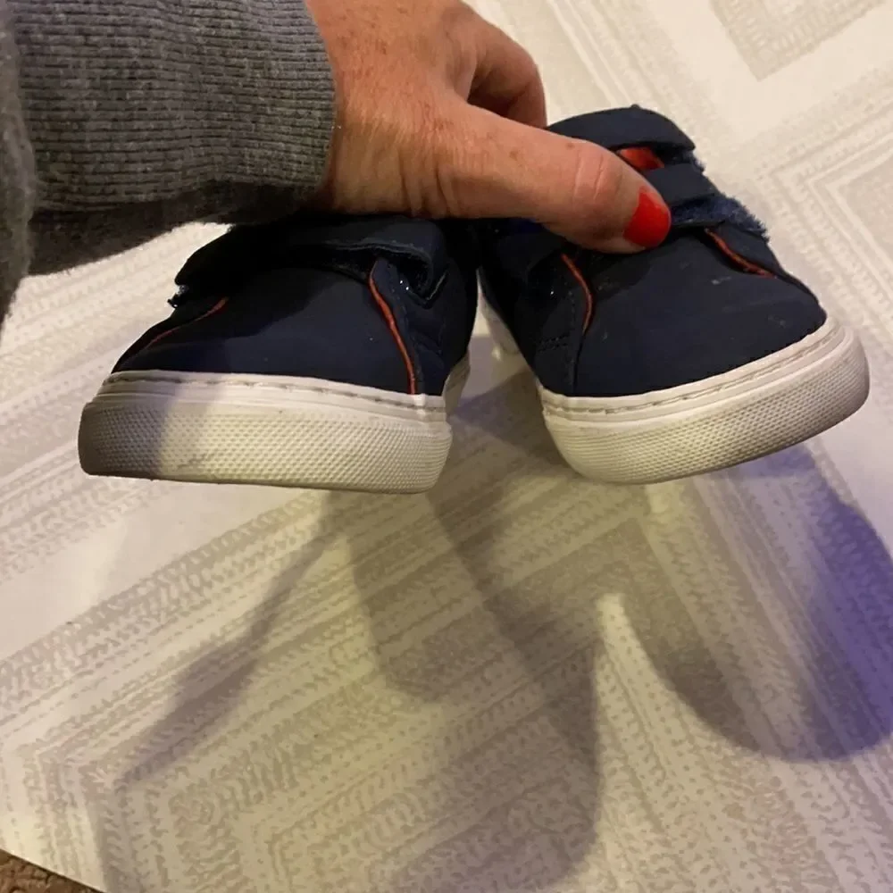 Gap Little Boys Navy & Orange Double Velcro Sneakers